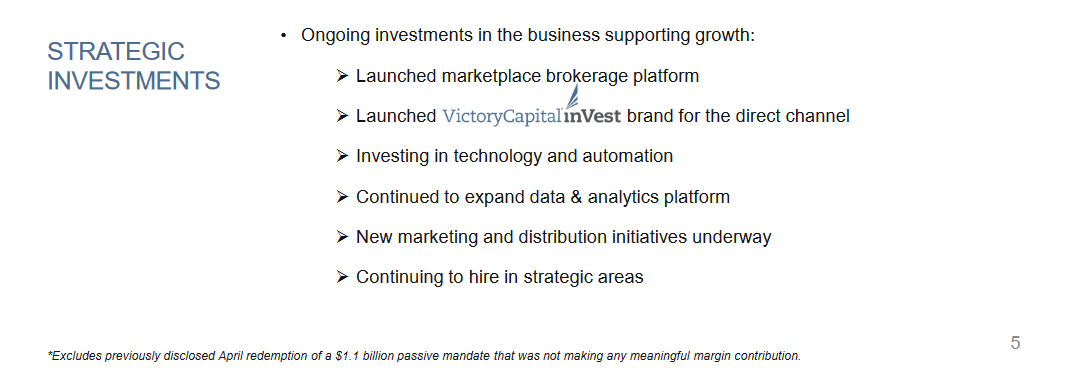 The investments the company is making